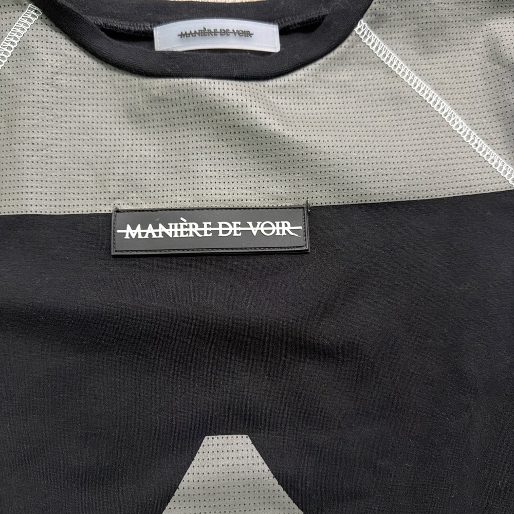 Maniere de Voir Women's Dark Grey And Black Top Active Wear Size 8 US - Picture 2 of 9